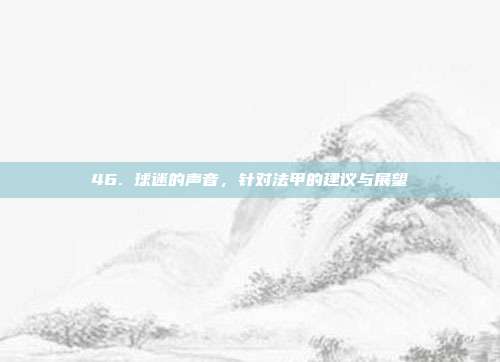 46. 球迷的声音，针对法甲的建议与展望  第1张