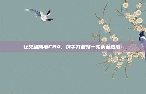 社交媒体与CBA，携手开启新一轮粉丝热潮！  第1张