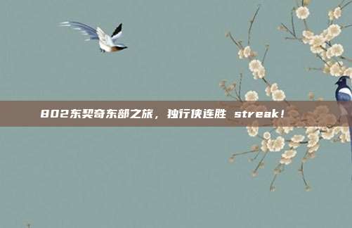 802东契奇东部之旅，独行侠连胜 streak！🚀  第1张